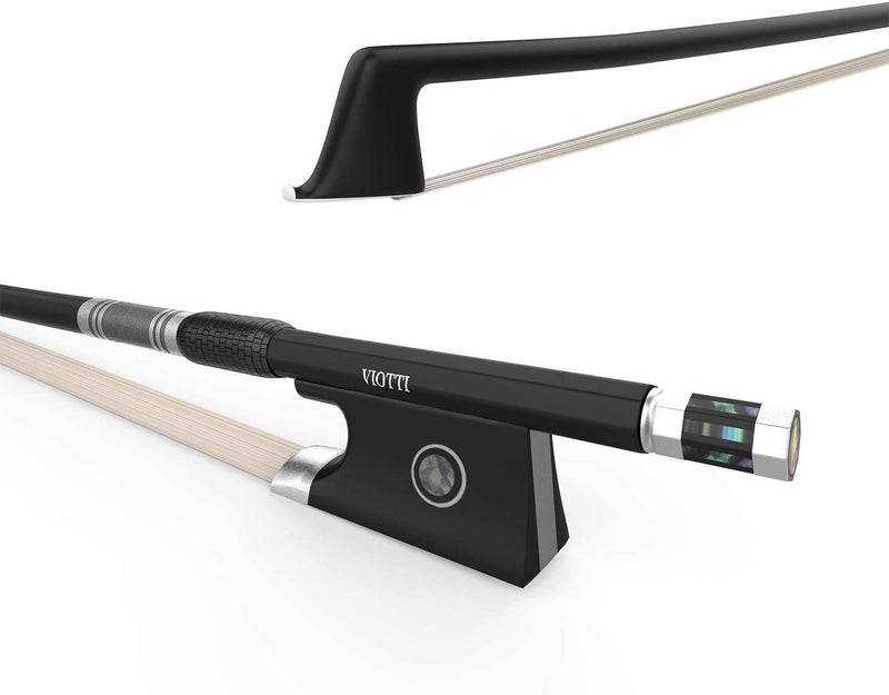 Viotti Carbon Fiber Violin Bow, Hand Crafted by Professional Violin & Bow Makers, Strong, Stiff & Well Balanced, Made with Mongolian Horse Hair, For Violinists & Fiddlers of All Skill Levels - Image 1